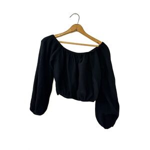 The HandLoom Los Angeles Black Cotton Stella Blouse - One Size